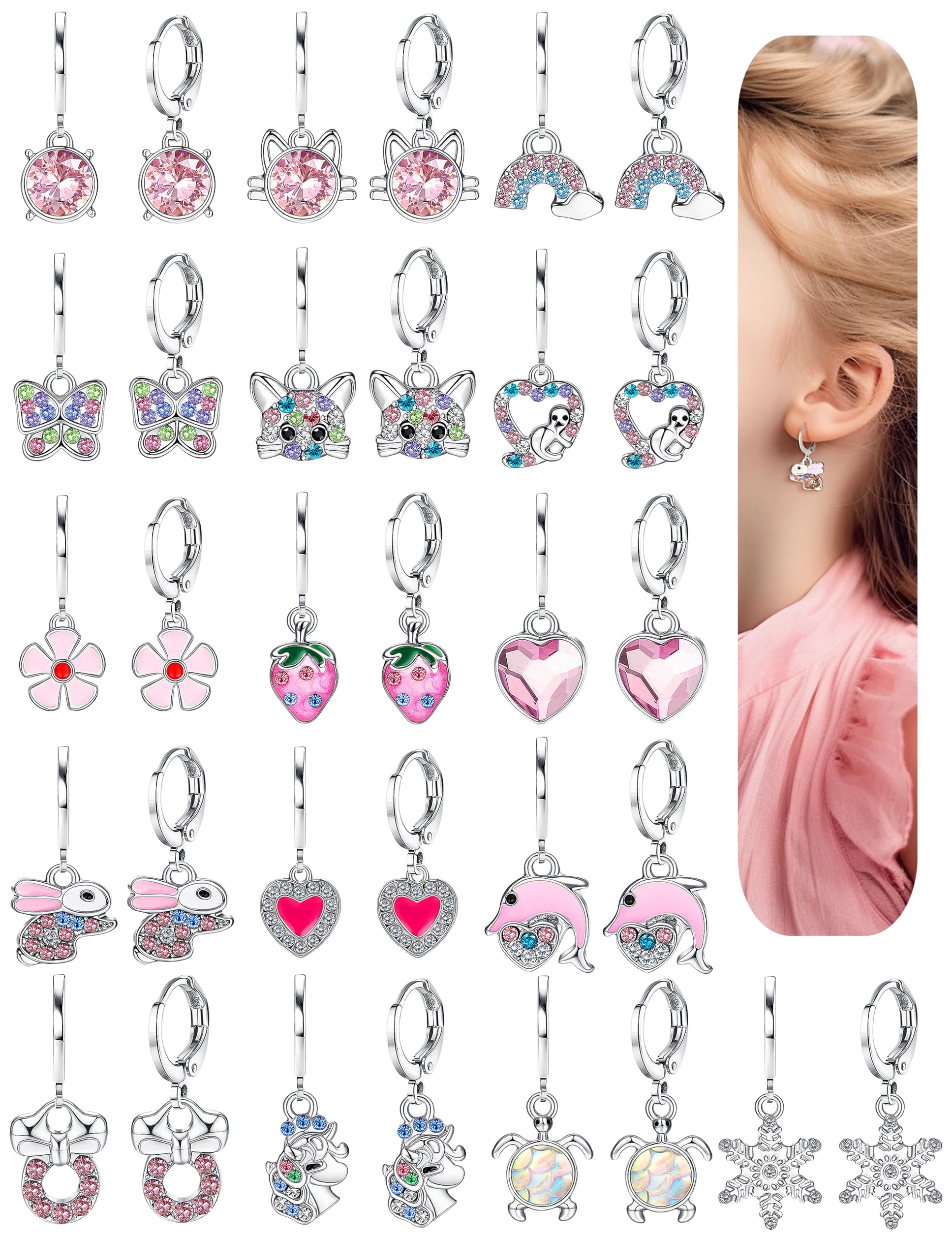 BESTEEL 16 Pairs Hypoallergenic Earrings for girls