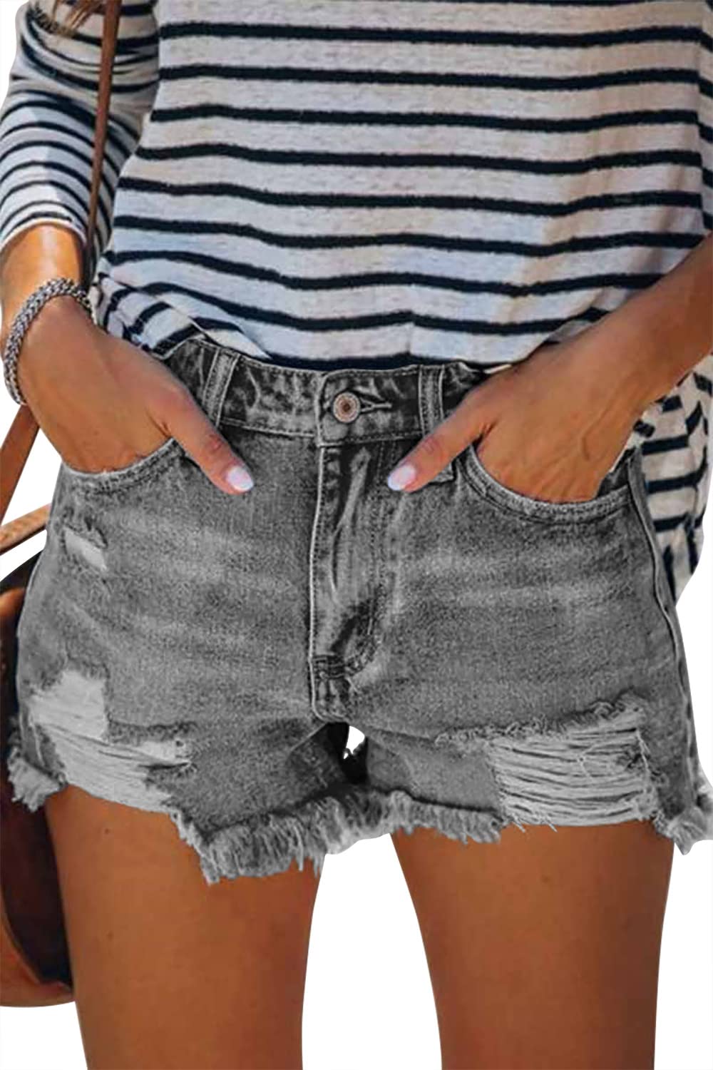 Womens Denim ripped Jean Shorts