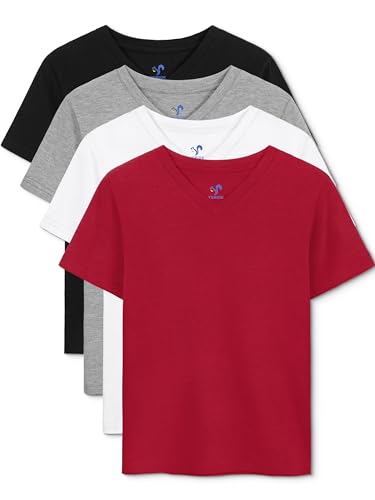 4 Pack Boys Shirts V-Neck Short Sleeve Tees