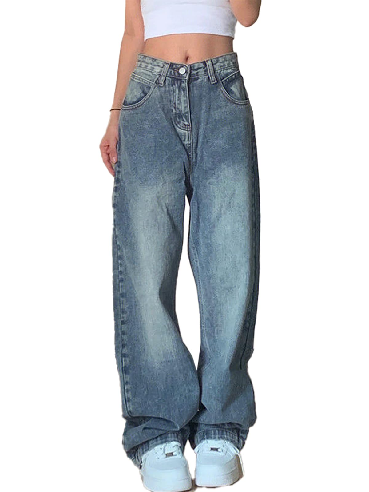 DUKBUBI Women Wide Leg Baggy Jeans