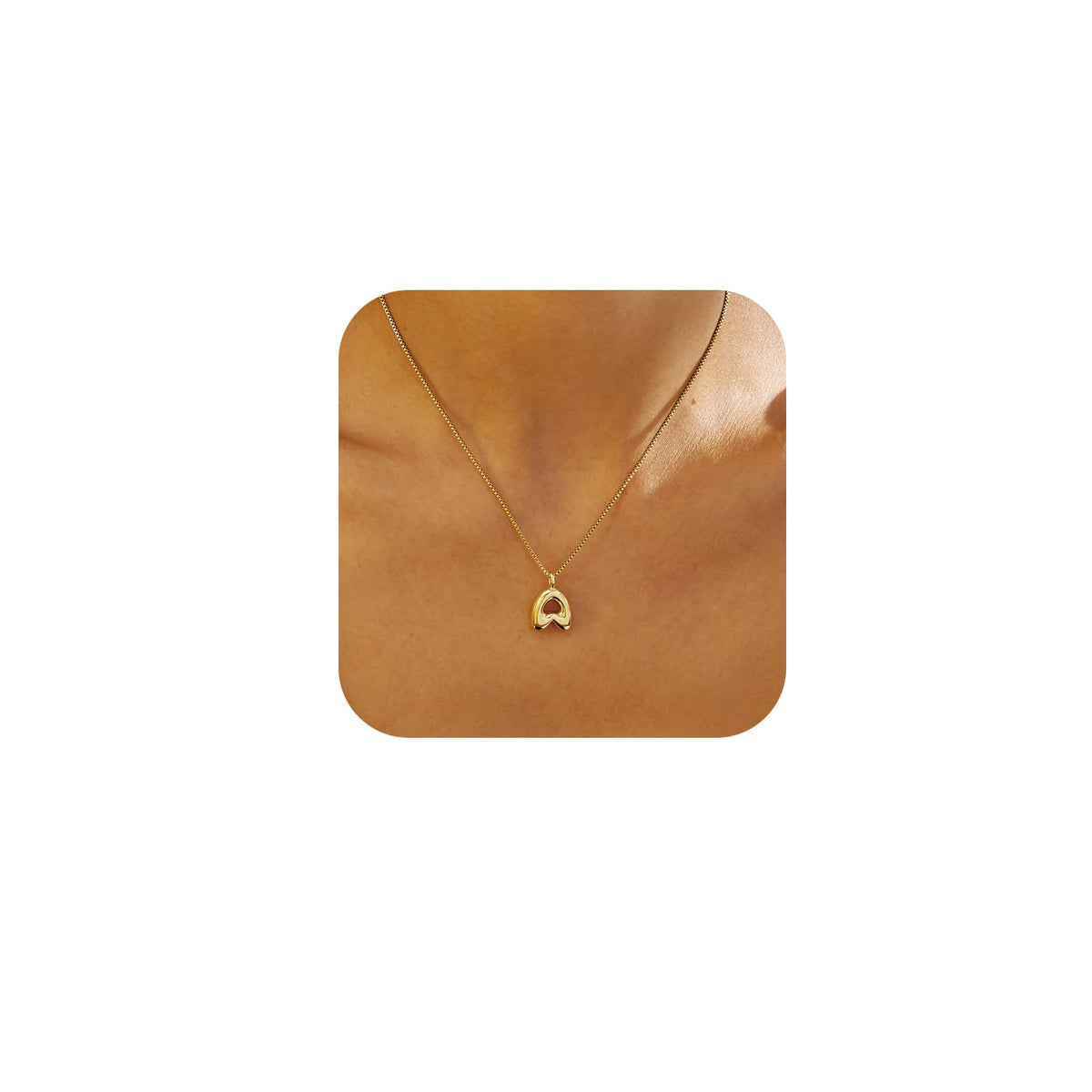 Xeyai Bubble Letter Necklace Gold for Women